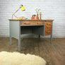 Vintage Abbess Rustic Oak School Teachers Desk