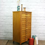 Vintage oak habedashery shop cotton chest of drawers