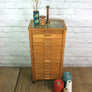 Vintage oak habedashery shop cotton chest of drawers