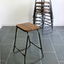 Set of 4 Reclaimed Iroko School Lab Stacking Stools