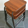 Set of 4 Reclaimed Iroko School Lab Stacking Stools