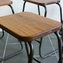 Set of 4 Reclaimed Iroko School Lab Stacking Stools