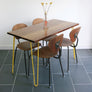 Hairpin Iroko Desk / Table in YELLOW