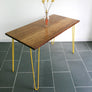 Hairpin Iroko Desk / Table in YELLOW
