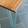 'The Hairpin' Iroko Desk/Table in POWDER BLUE (other colours available)
