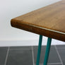 'The Hairpin' Iroko Desk/Table in AQUA BLUE (other colours available)