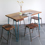 'The Hairpin' Iroko Desk/Table in AQUA BLUE (other colours available)