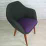 Mid century vintage club/cocktail chair – charcoal