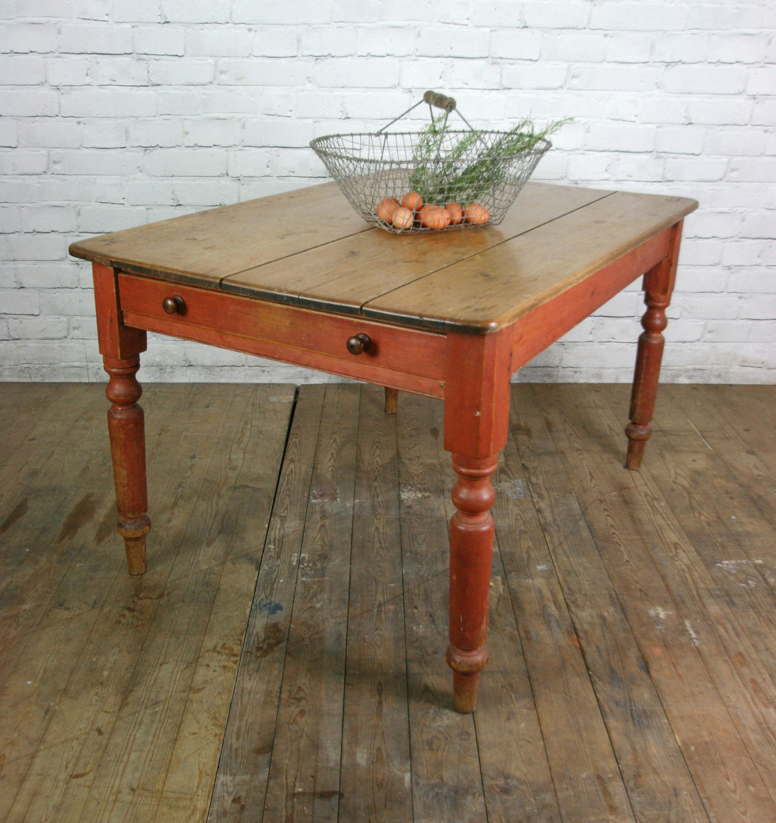 Vintage victorian farm kitchen table Mustard Vintage