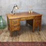 Mid Century Rustic Oak Desk - 2402a