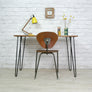 Vintage School Formica Hairpin Leg Desk/Table
