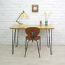 Vintage School Formica Hairpin Leg Desk/Table