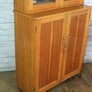 Vintage oak school laboratory display cabinet