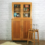 Vintage oak school laboratory display cabinet