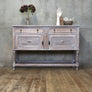 Vintage Rustic Bleached Oak Sideboard - 1911c