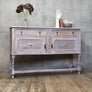 Vintage Rustic Bleached Oak Sideboard - 1911c