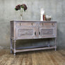 Vintage Rustic Bleached Oak Sideboard - 1911c