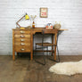 Edwardian ERVIII Vintage Oak Drop Leaf Desk (2 of 2)