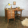 Edwardian ERVIII Vintage Oak Drop Leaf Desk (2 of 2)