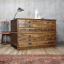 Vintage Rustic Architects Plan Chest - 1111f