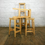 Vintage Maple School Laboratory Stools