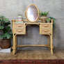 Vintage Boho Rattan & Bamboo Dressing Table - 1510b