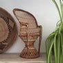 Vintage Miniature Rattan Boho Peacock Chair