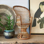 Vintage Miniature Rattan Boho Peacock Chair