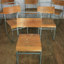 Vintage Industrial School Stacking Chairs - GREY x 1 (8 available)