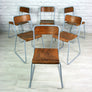 6 Vintage School Stacking Chairs
