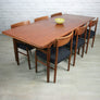Mid Century Danish Teak Extending Draw Leaf Dining Table
