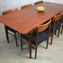 Mid Century Danish Teak Extending Draw Leaf Dining Table
