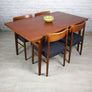 Mid Century Danish Teak Extending Draw Leaf Dining Table
