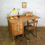 Edwardian ERVIII Vintage Oak Drop Leaf Desk (1 of 2)