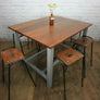 Large Painted Vintage School Lab Table / Kitchen Island