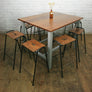 Large Painted Vintage School Lab Table / Kitchen Island