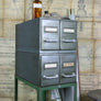 Vintage Industrial French Steel Medical Filing/Index Cabinet