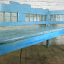 Vintage Hungarian Painted Rustic Country Settle Bench