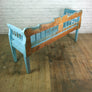 Vintage Hungarian Painted Rustic Country Settle Bench