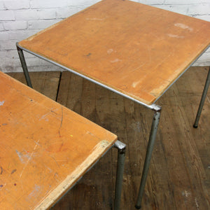 Vintage Industrial School Cafe Stacking Tables