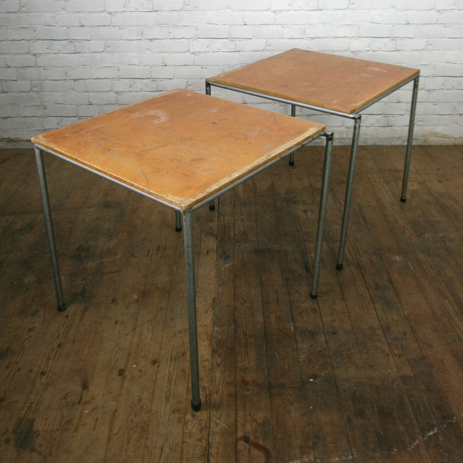 Vintage Industrial School Cafe Stacking Tables