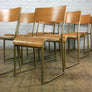 8 Vintage Industrial School Stacking Chairs