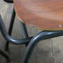 A Set of Two (2) Vintage Industrial Danish Teak School Stacking Chairs