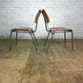 A Set of Six (6) Vintage Industrial Danish Teak School Stacking Chairs