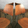 A Set of Six (6) Vintage Industrial Danish Teak School Stacking Chairs