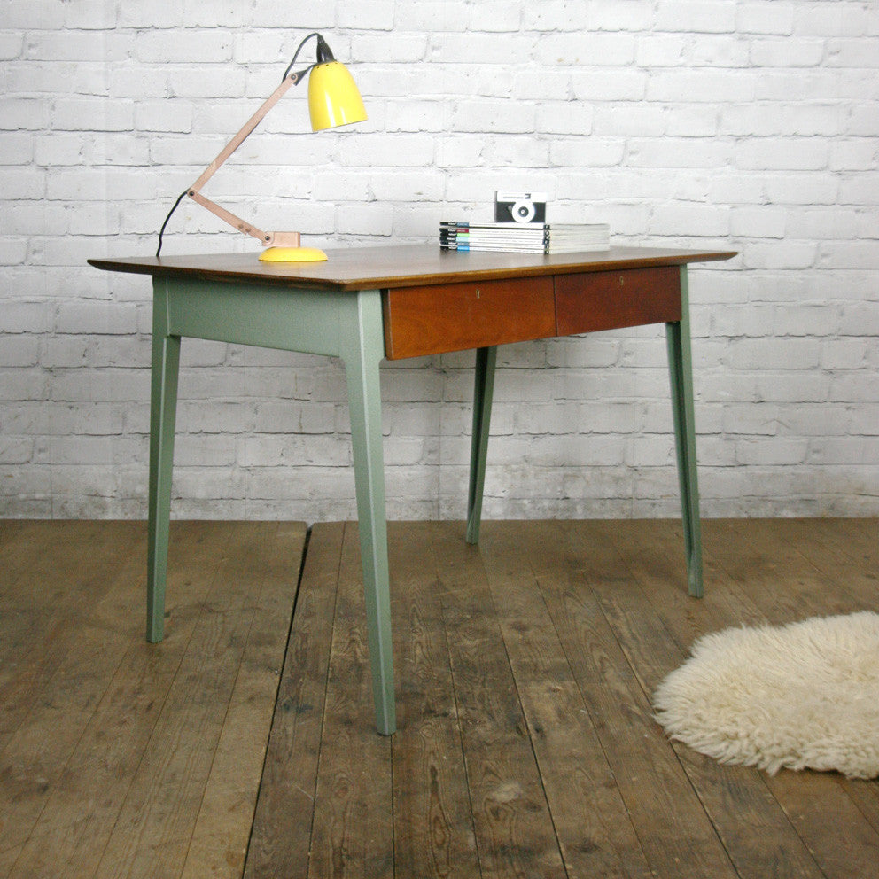 Vintage Industrial Esavian School Headmasters Desk – Mustard Vintage