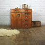 Vintage Industrial Iroko School Plan Chest / Kitchen Island