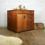 Vintage Industrial Iroko School Plan Chest / Kitchen Island