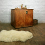 Vintage Industrial Iroko School Plan Chest / Kitchen Island