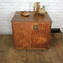 Vintage Industrial Iroko School Plan Chest / Kitchen Island